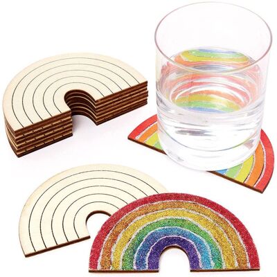 Craft Regenbogen Holzuntersetzer - Packung 10 Craft Regenbogen Holzuntersetzer - Packung 10