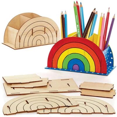 Craft Rainbow Wooden Pen Pot Kits - Gold - Kit de bricolage en bois Craft Rainbow Wooden Pen Pot Kits - Gold - Kit de bricolage en bois