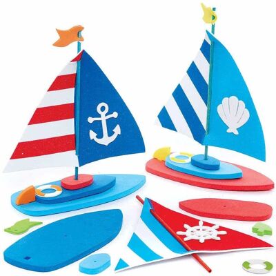 Kits de Voiliers en Mousse Baker Ross - Pack de 3 - Activités Créatives pour Enfants Kits de Voiliers en Mousse Baker Ross - Pack de 3 - Activités Créatives pour Enfants