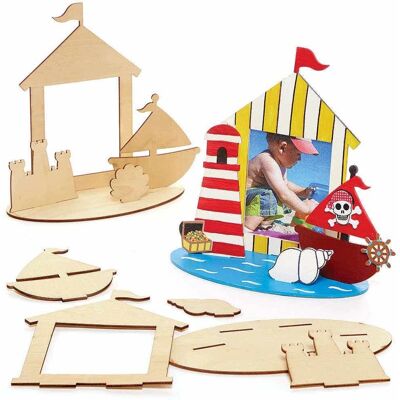 Kit de Cadres Photo en Bois Bord de Mer - Pack de 4 Kit de Cadres Photo en Bois Bord de Mer - Pack de 4