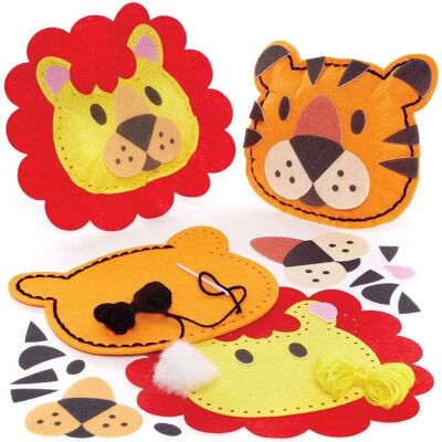 Kit de couture lion et tigre pour coussin - Enfants Kit de couture lion et tigre pour coussin - Enfants