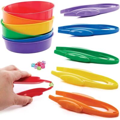 Pinces en plastique et plateaux de tri Baker Ross - Fournitures d'artisanat Pinces en plastique et plateaux de tri Baker Ross - Fournitures d'artisanat