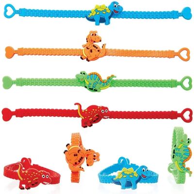 Baker Ross Dinosaur Banden Set - 8 Siliconen Polsbandjes Baker Ross Dinosaur Banden Set - 8 Siliconen Polsbandjes
