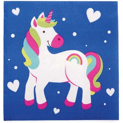 Serviettes de Fête Licorne Arc-en-ciel - Fournitures de Fête Serviettes de Fête Licorne Arc-en-ciel - Fournitures de Fête