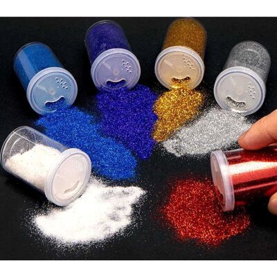 Baker Ross Glitter Shakers - 6 darabos készlet kézműves munkához Baker Ross Glitter Shakers - 6 darabos készlet kézműves munkához