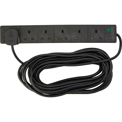 PRO ELEC 6 Gang 10 m Extension Lead Surge Protector - Black PRO ELEC 6 Gang 10 m Extension Lead Surge Protector - Black