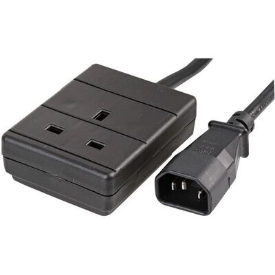 Pro Elec PEL01255 - 2m strömkabel med IEC C14 till brittisk väggkontakt - Svart Pro Elec PEL01255 - 2m strömkabel med IEC C14 till brittisk väggkontakt - Svart