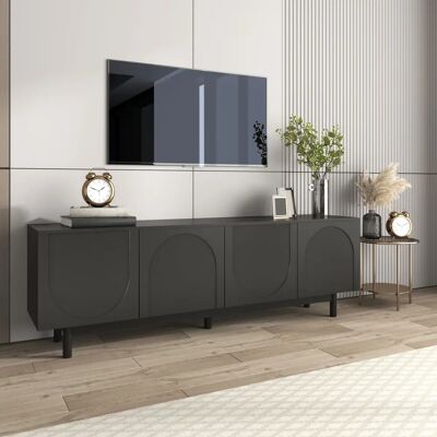 WISHDOR - Mueble para TV - Negro - 175x38x56 cm WISHDOR - Mueble para TV - Negro - 175x38x56 cm