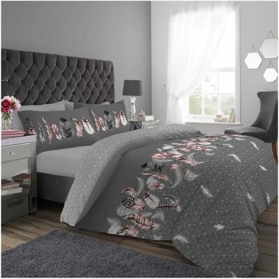 Smart Living Grey Feather Duvet Cover Set Smart Living Grey Feather Duvet Cover Set