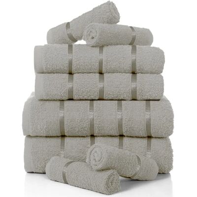Set di asciugamani Gaveno Cavailia Boston - 8 pezzi, Argento, Cotone Set di asciugamani Gaveno Cavailia Boston - 8 pezzi, Argento, Cotone
