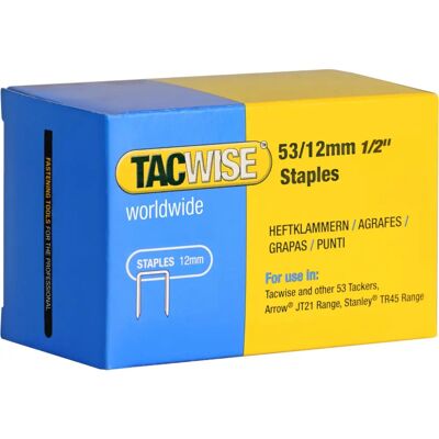 Tacwise Z1-53 12mm Grampões galvanizados - Grampos Tacwise Z1-53 12mm Grampões galvanizados - Grampos