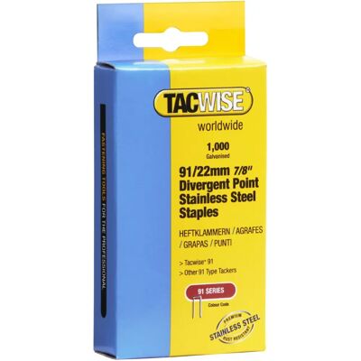 Tacwise 1070 Grampos de aço inoxidável com coroa estreita - Grampos Tacwise 1070 Grampos de aço inoxidável com coroa estreita - Grampos