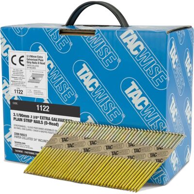 Clous de charpente galvanisés Tacwise 1122 3.1/90mm - Tête D, Tige lisse Clous de charpente galvanisés Tacwise 1122 3.1/90mm - Tête D, Tige lisse