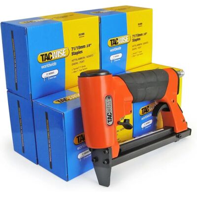 Tacwise Häftapparat - 1190 - Pneumatisk klädselhäftare A7116V - 6 lådor 20 000 häftklamrar Tacwise Häftapparat - 1190 - Pneumatisk klädselhäftare A7116V - 6 lådor 20 000 häftklamrar
