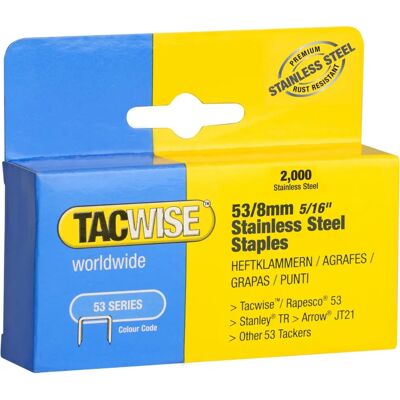 Graffe Tacwise in Acciaio Inox 53/8 mm - Graffe Graffe Tacwise in Acciaio Inox 53/8 mm - Graffe