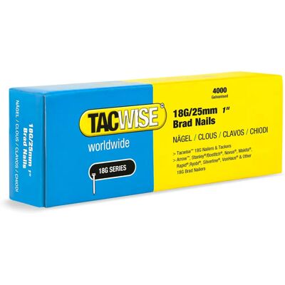 Tacwise 1710 Gepoedercoate Nagels 18G / 25mm - Nagels voor afwerking Tacwise 1710 Gepoedercoate Nagels 18G / 25mm - Nagels voor afwerking