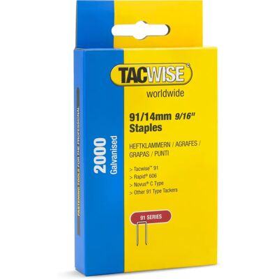 TACWISE - 91/14 - 91/14 mm - Gegalvaniseerd - Staples TACWISE - 91/14 - 91/14 mm - Gegalvaniseerd - Staples