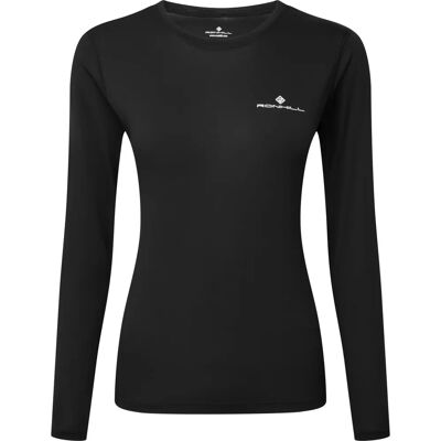 T-shirt da donna a maniche lunghe Ronhill - Nero/Bianco brillante - Maglietta T-shirt da donna a maniche lunghe Ronhill - Nero/Bianco brillante - Maglietta