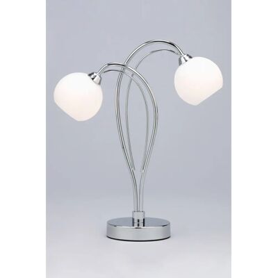 BHS Lighting Soni Table Lamp - Minimalist style, Chrome finish, Opal glass shades - Table Lamp BHS Lighting Soni Table Lamp - Minimalist style, Chrome finish, Opal glass shades - Table Lamp