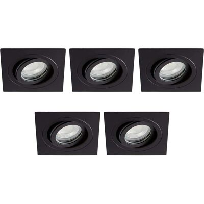 Litecraft Recessed Downlight Tiltable Square Spotlight Matte Black - 5 Pack - Downlight Litecraft Recessed Downlight Tiltable Square Spotlight Matte Black - 5 Pack - Downlight