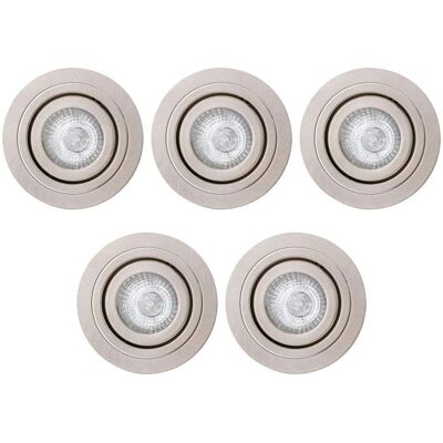 Litecraft - Recessed Downlight Tiltable Circular Spotlight Satin Chrome - 5 Pack - Downlight Litecraft - Recessed Downlight Tiltable Circular Spotlight Satin Chrome - 5 Pack - Downlight