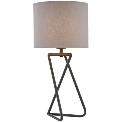 Litecraft - Cris - Pewter - Grey Fabric Shade - Table Lamp Litecraft - Cris - Pewter - Grey Fabric Shade - Table Lamp