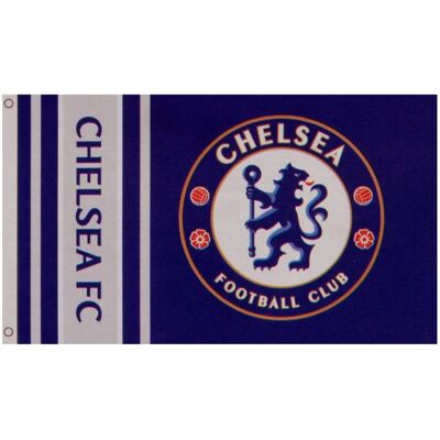 Drapeau Chelsea FC Mot Word Rayures 5 x 3 - Publicité Drapeau Chelsea FC Mot Word Rayures 5 x 3 - Publicité