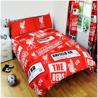 Liverpool FC - Official Crest - Rouge - Double - Ensemble housse de couette - Publicité Liverpool FC - Official Crest - Rouge - Double - Ensemble housse de couette - Publicité
