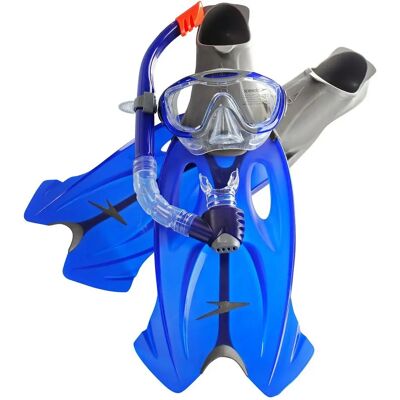 Speedo Glide Mask Fin Blue Grey - Snorkel Set Speedo Glide Mask Fin Blue Grey - Snorkel Set