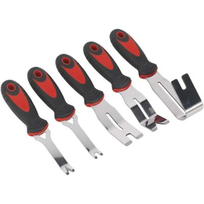 Set di strumenti per rimuovere clip pannello porta e rivestimento Sealey RT006 - 5 pezzi Set di strumenti per rimuovere clip pannello porta e rivestimento Sealey RT006 - 5 pezzi