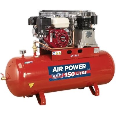 Sealey Sa1565 150L Belt Drive Petrol Air Compressor - Heavy-duty Honda GX200 6.5Hp Sealey Sa1565 150L Belt Drive Petrol Air Compressor - Heavy-duty Honda GX200 6.5Hp