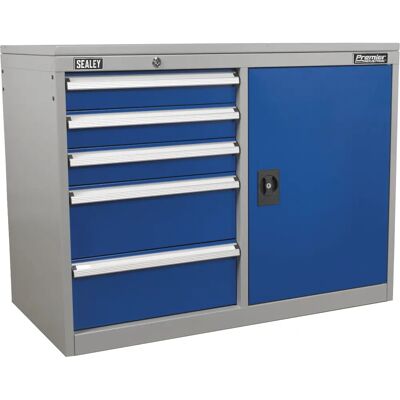 Sealey API1103B Industrial Cabinet - 5 Drawer & 1 Shelf Locker Sealey API1103B Industrial Cabinet - 5 Drawer & 1 Shelf Locker