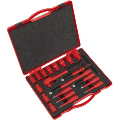Sealey AK7941 Isoliertes Steckschlüsselset - 20 Stück, 1/2" Antrieb, VDE-Zertifiziert Sealey AK7941 Isoliertes Steckschlüsselset - 20 Stück, 1/2" Antrieb, VDE-Zertifiziert