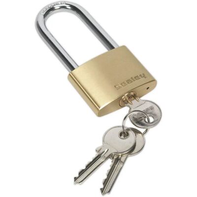 Cadenas Sealey PL102L Corps en laiton - Longue anse 50mm - Publicité Cadenas Sealey PL102L Corps en laiton - Longue anse 50mm - Publicité