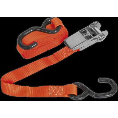 Sealey Ratchet Strap 25mm x 4.5m Polyester Webbing with S-Hook - Ratchet Strap Sealey Ratchet Strap 25mm x 4.5m Polyester Webbing with S-Hook - Ratchet Strap