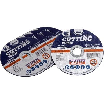 Sealey PTC/100CET5 100mm Cutting Disc - Pack of 5 Sealey PTC/100CET5 100mm Cutting Disc - Pack of 5