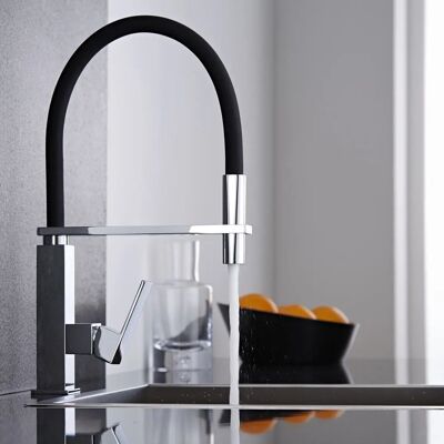 Rubinetto cucina HudsonReed Lavello - Leva Singola, Nero, Cromato, Design Moderno Rubinetto cucina HudsonReed Lavello - Leva Singola, Nero, Cromato, Design Moderno