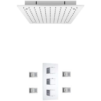 Kit Doccia Termostatica HudsonReed - Kubix - Cromato - Design Moderno Kit Doccia Termostatica HudsonReed - Kubix - Cromato - Design Moderno