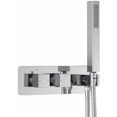 Miscelatore termostatico doccia Arvo - Quadrato con deviato Miscelatore termostatico doccia Arvo - Quadrato con deviato