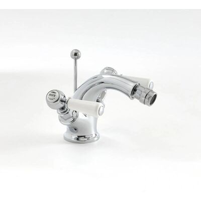 Miscelatore Bidet Elizabeth - Cromo Classico & Bianco - 114x60x125mm Miscelatore Bidet Elizabeth - Cromo Classico & Bianco - 114x60x125mm
