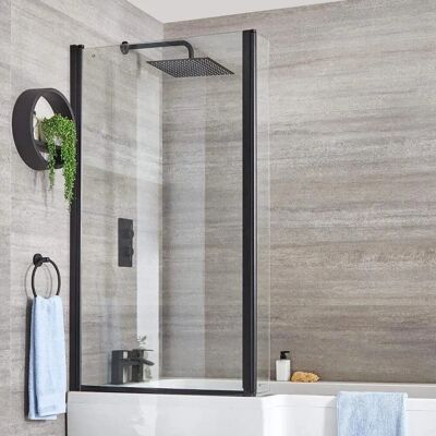HudsonReed Foldable L-Shaped Shower Screen - Black - Nox HudsonReed Foldable L-Shaped Shower Screen - Black - Nox