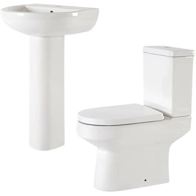Set bagno HudsonReed con lavabo su colonna e WC - Covelly Set bagno HudsonReed con lavabo su colonna e WC - Covelly