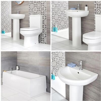 Set bagno HudsonReed - Vasca rettangolare, WC e lavabo - Covelly Set bagno HudsonReed - Vasca rettangolare, WC e lavabo - Covelly