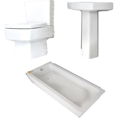 HudsonReed Exton Bathroom Set - Bathtub, WC & Sink - Modern Design HudsonReed Exton Bathroom Set - Bathtub, WC & Sink - Modern Design