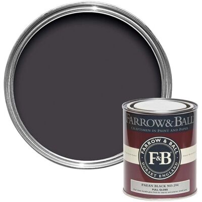 Farrow & Ball Full Gloss Paean Black No. 294 - 2.5L Farrow & Ball Full Gloss Paean Black No. 294 - 2.5L