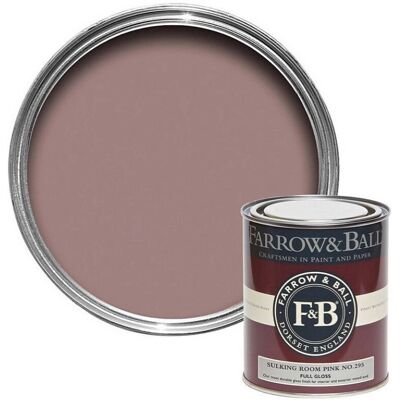 Farrow & Ball Full Gloss Paint Sulking Room Pink No.295 - 2.5L Farrow & Ball Full Gloss Paint Sulking Room Pink No.295 - 2.5L