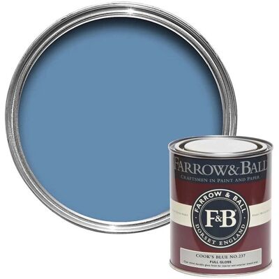 Farrow & Ball Cook's Blue No.237 Full Gloss - 750ml Farrow & Ball Cook's Blue No.237 Full Gloss - 750ml