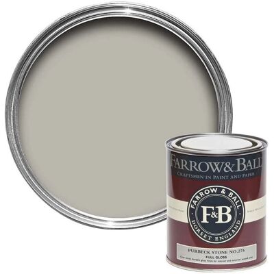 Farrow & Ball No.275 Purbeck Stone Full Gloss Paint - 750ml Farrow & Ball No.275 Purbeck Stone Full Gloss Paint - 750ml