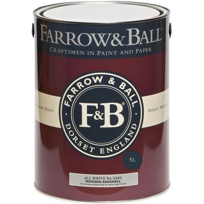 Farrow & Ball Modern Eggshell All White No.2005 - 5L Farrow & Ball Modern Eggshell All White No.2005 - 5L
