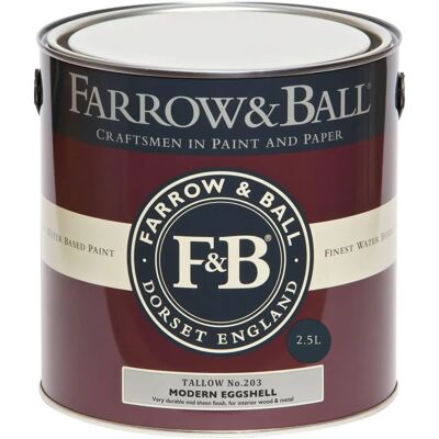 Farrow & Ball Tallow No.203 - Modern Eggshell Paint 2.5L Farrow & Ball Tallow No.203 - Modern Eggshell Paint 2.5L